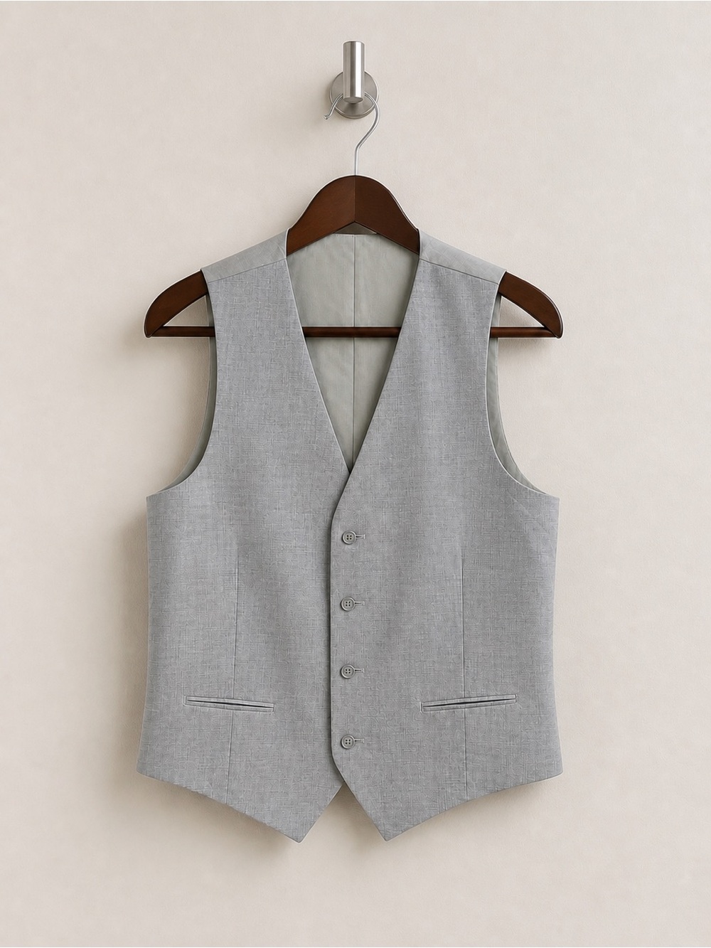 Alfani Slim Fit Light Gray Suit Vest Men’s Large Formal Waistcoat